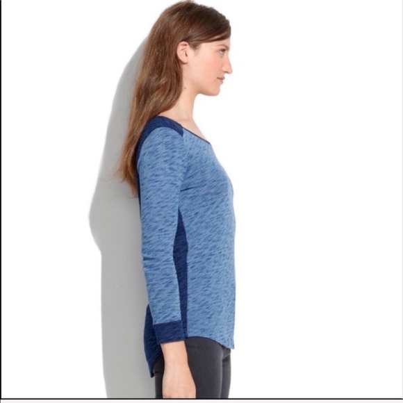 MADEWELL / blue color block baseball top jersey - Picture 3 of 7